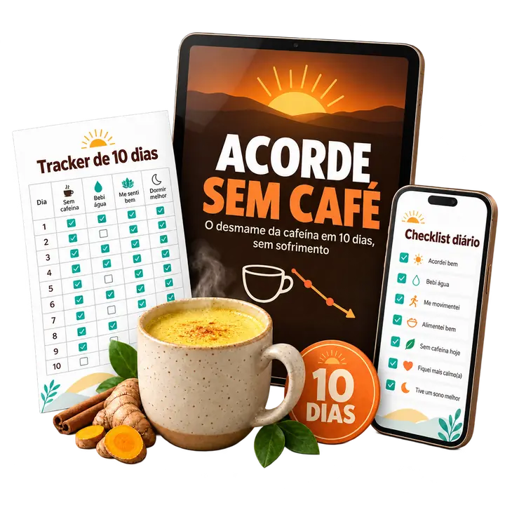 Acorde Sem Café: protocolo no tablet, tracker de 10 dias e checklist diário no celular